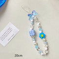 Colourful plastic resin beaded flower mobile phone lanyard with floral designs
