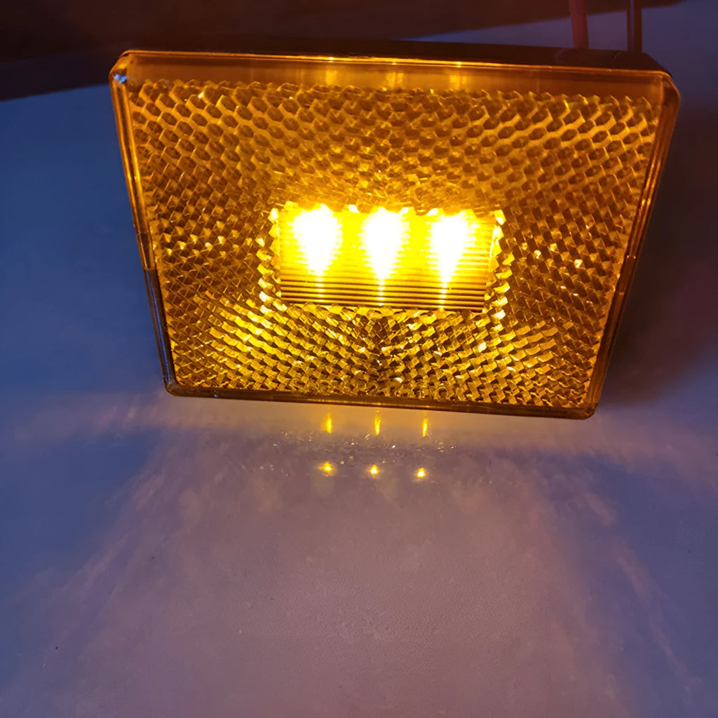 Red and yellow LED trailer side marker light with 19cm wire