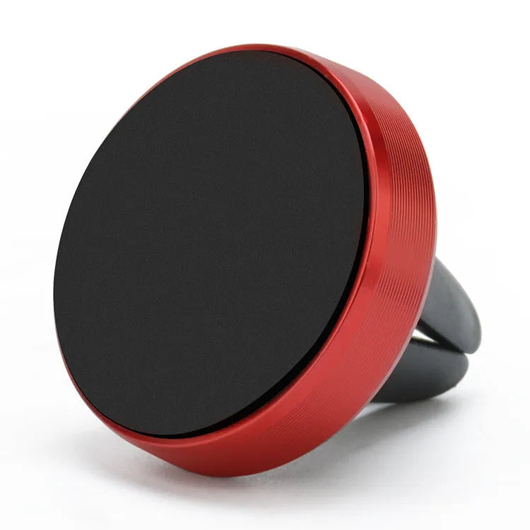 Magnetic car phone holder with air vent clip in rose gold, gold, black, red, and silver colour options