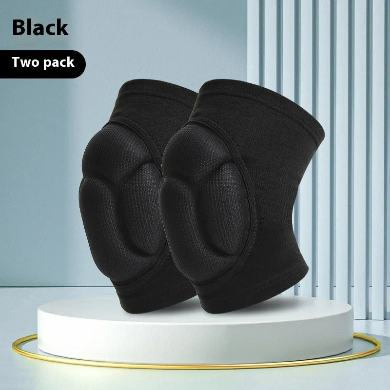 Black and blue dance kneepad with thick sponge protection for sports activities