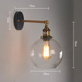 20cm round ball glass wall lamp with aluminium E27 lamp holder for retro coffee restaurant decoration