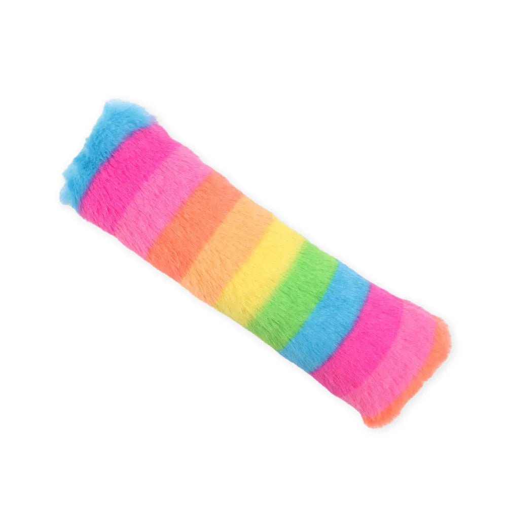 Interactive plush cat toy with crinkle sound and natural catnip filling in bright colours for indoor play