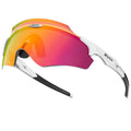 Frameless athletic glasses with integrated colourful lens for windproof sports protection
