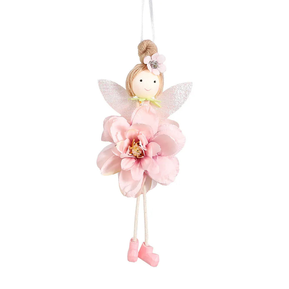 FARCENT cloth Easter pendant with flower angel design in pink, green, yellow, and dark pink colours.