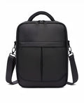 Black men's messenger shoulder bag made from Oxford fabric.