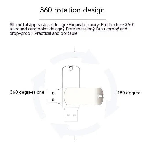 White metal USB flash drive with a rotating cap, showing 16GB capacity and USB 3.0 connector.