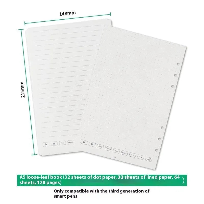 Loose spiral notebook filling paper core with Zodiac Forest Paper and pen refills