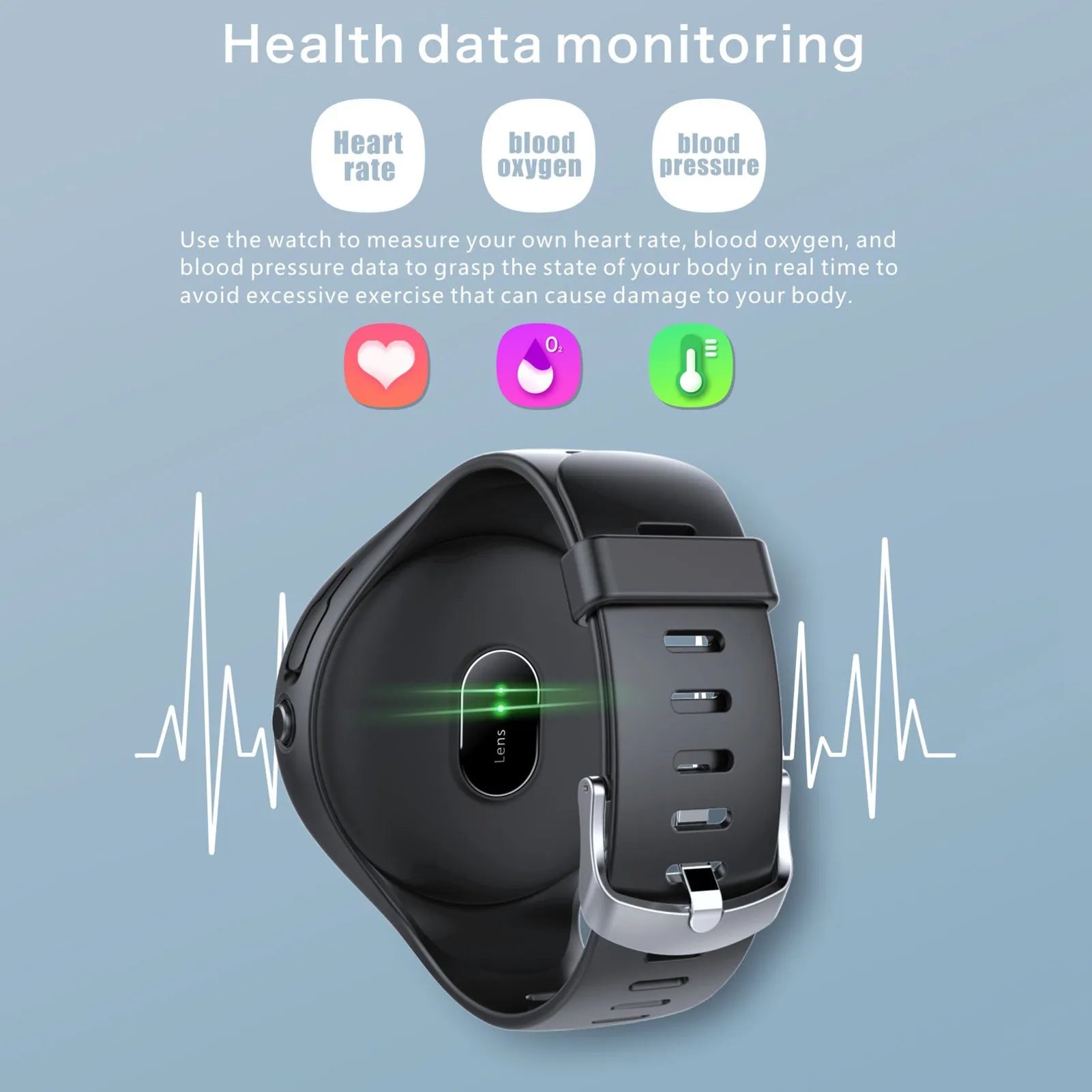 Black smart fitness bracelet with detachable Bluetooth earbuds for heart rate and step tracking
