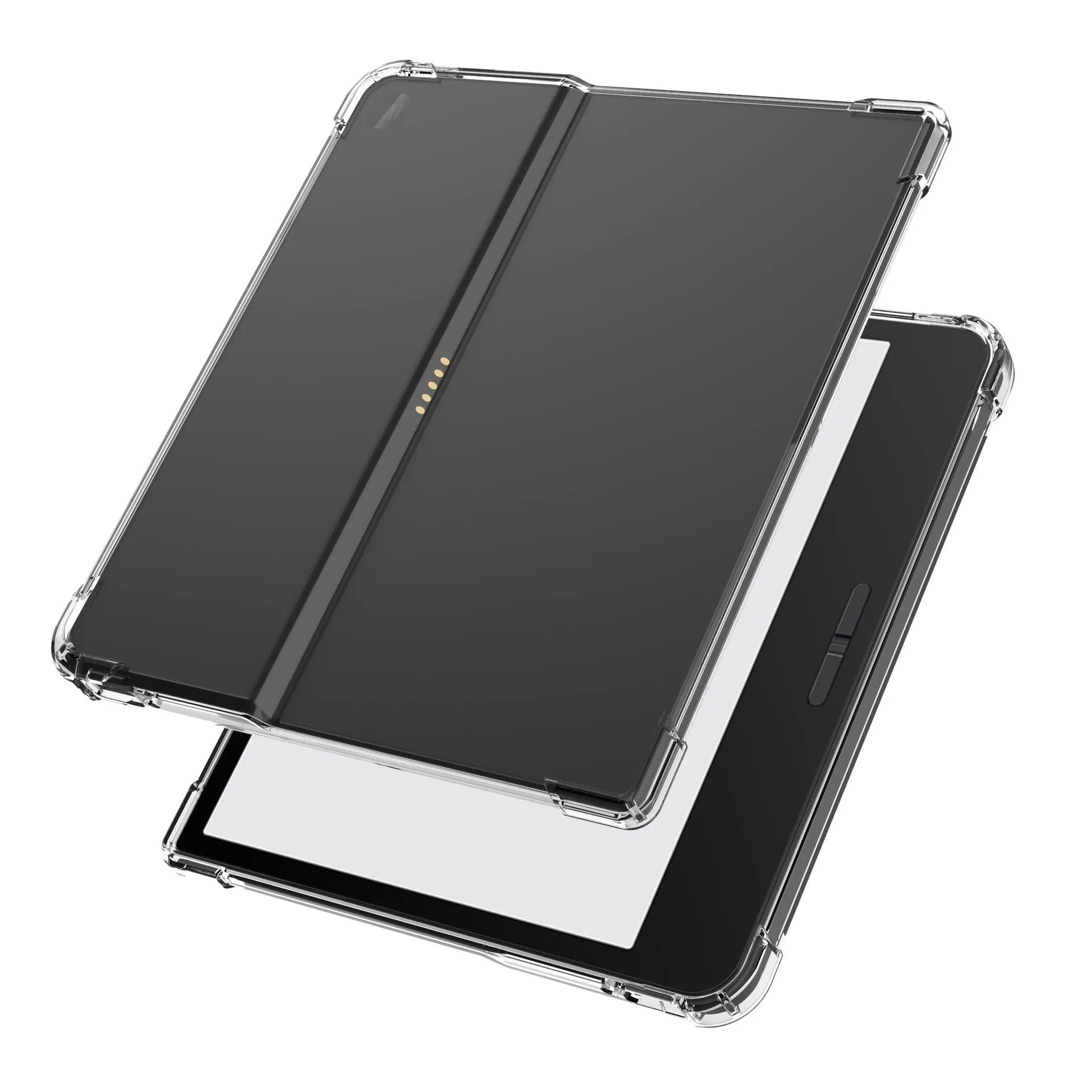 Transparent airbag protective phone case for a Xiaomi e-book on a white background.