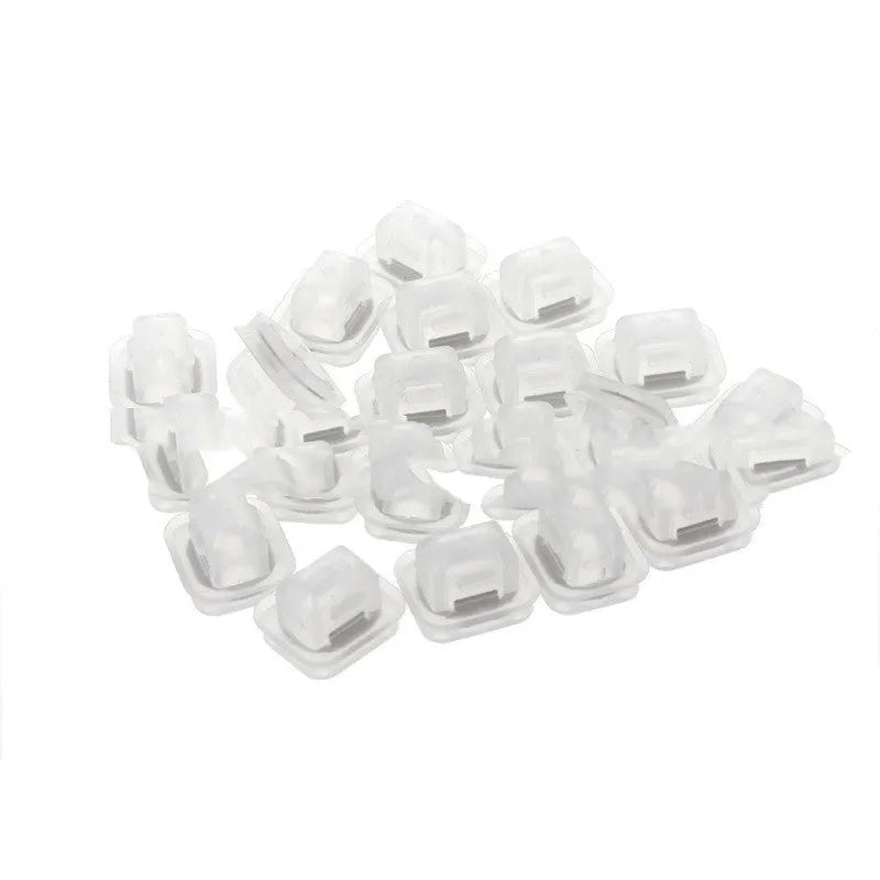 BMW seat buckle clips in peach wood colour, plastic construction with metal fasteners, 100-piece pack