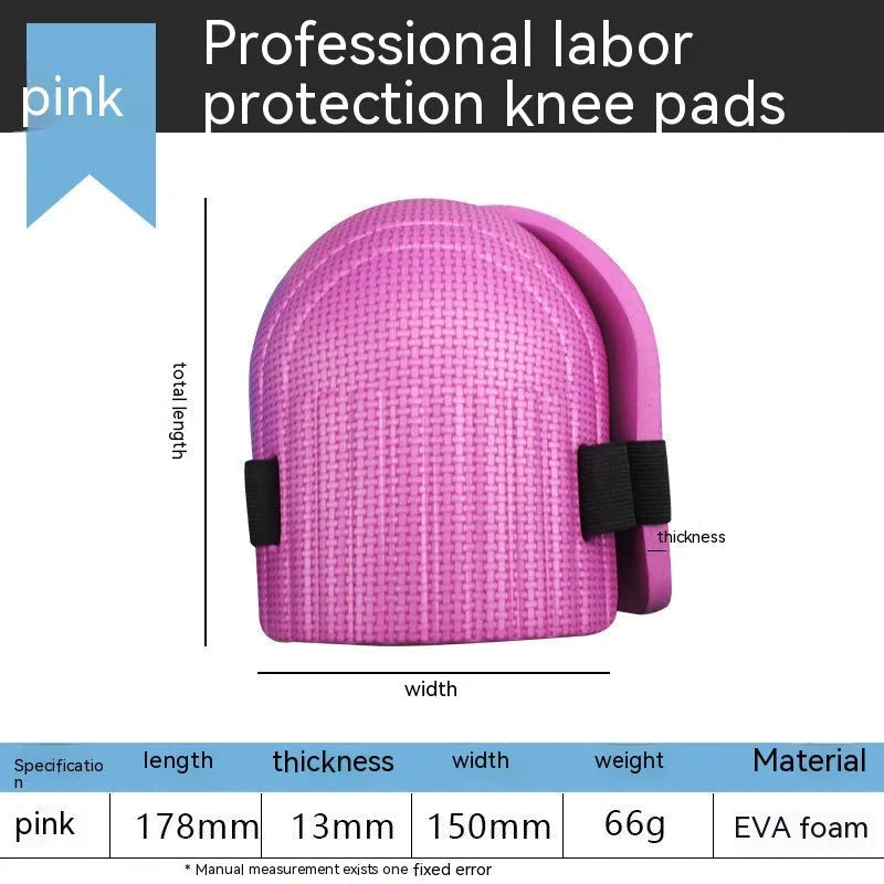 Pair of EVA foam kneepads in blue with 11mm thick cushioning for construction and DIY work.