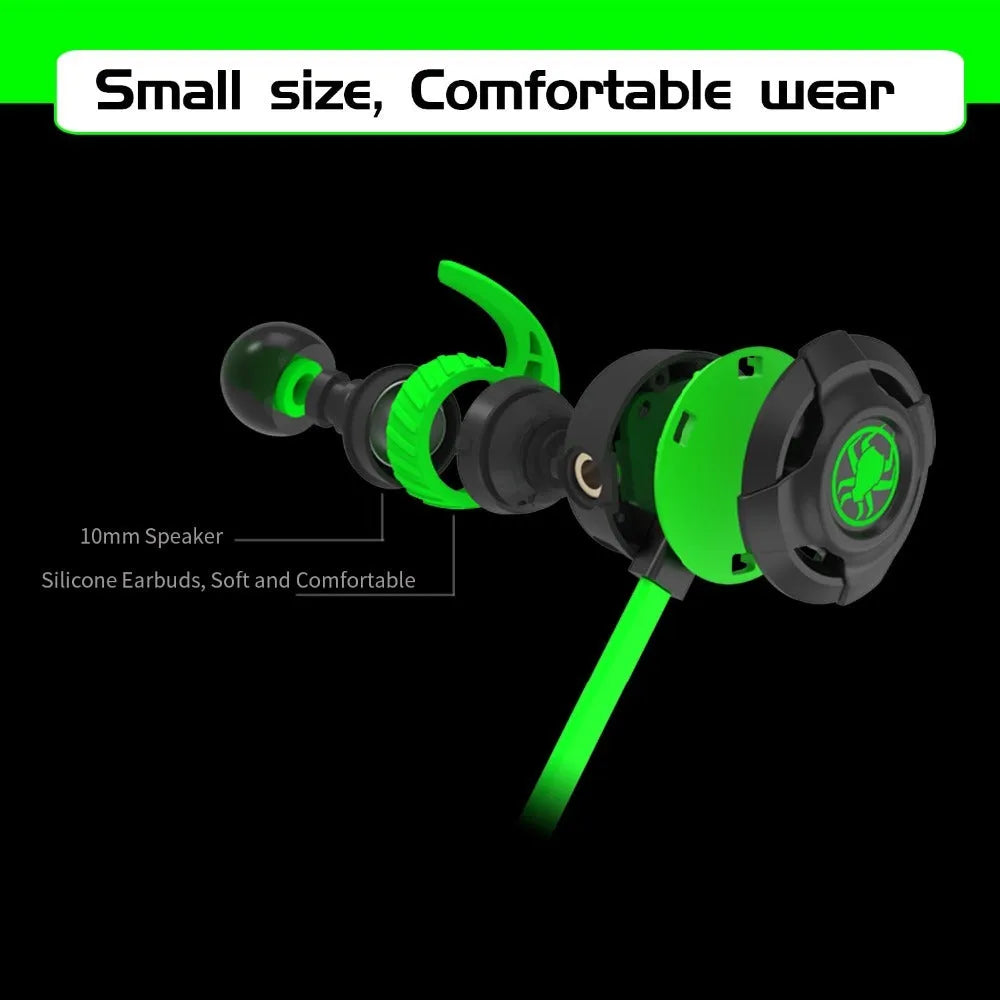 Shuangmai wired in-ear gaming headset with 1.5m cable in black green or red colour options