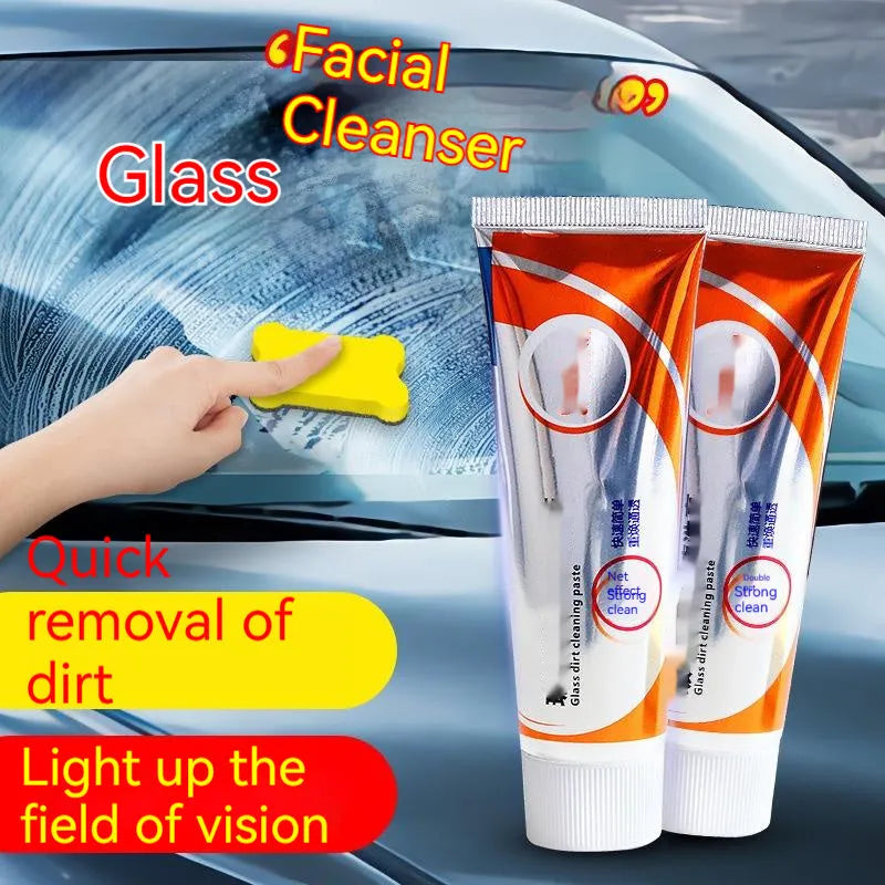 65ml white car windscreen cleaning agent paste in a 13.2cm tall container for removing oil stains