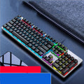 AOC GK410 mechanical keyboard with RGB backlit keys and metal chassis on a desktop