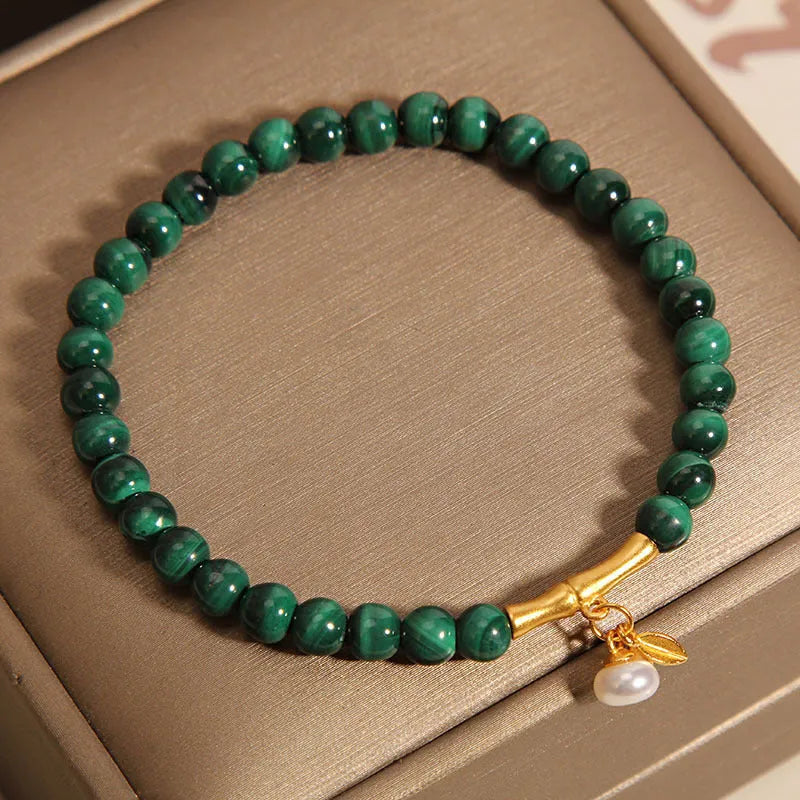 White crystal lucky bamboo bracelet for women with high-rise design on wrist