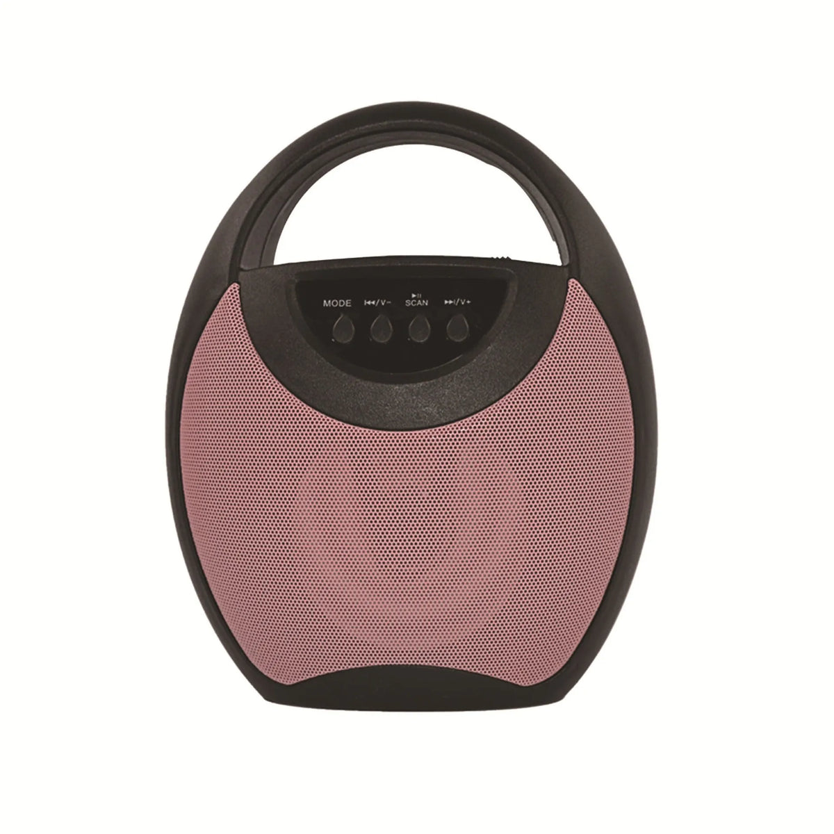 Black, blue, or pink portable Bluetooth speaker with USB port and 6-hour battery.