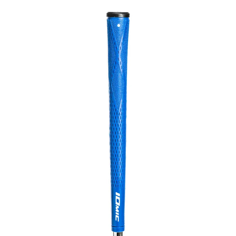 TPE material golf club grip shown in various colour options including pink, red, blue, and two-tone black.
