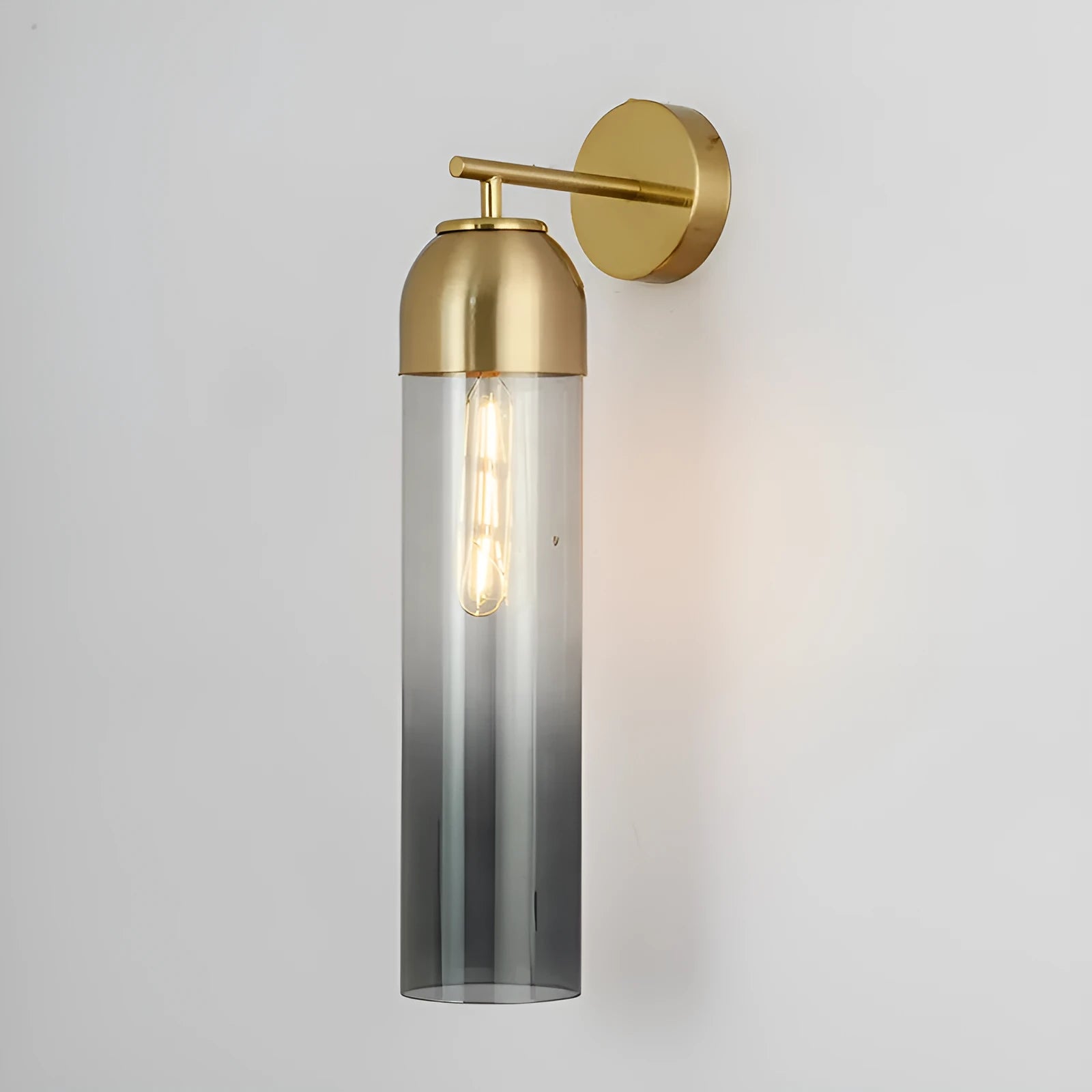 Nordic postmodern glass wall lamp with 450mm diameter shade in choice of five colours