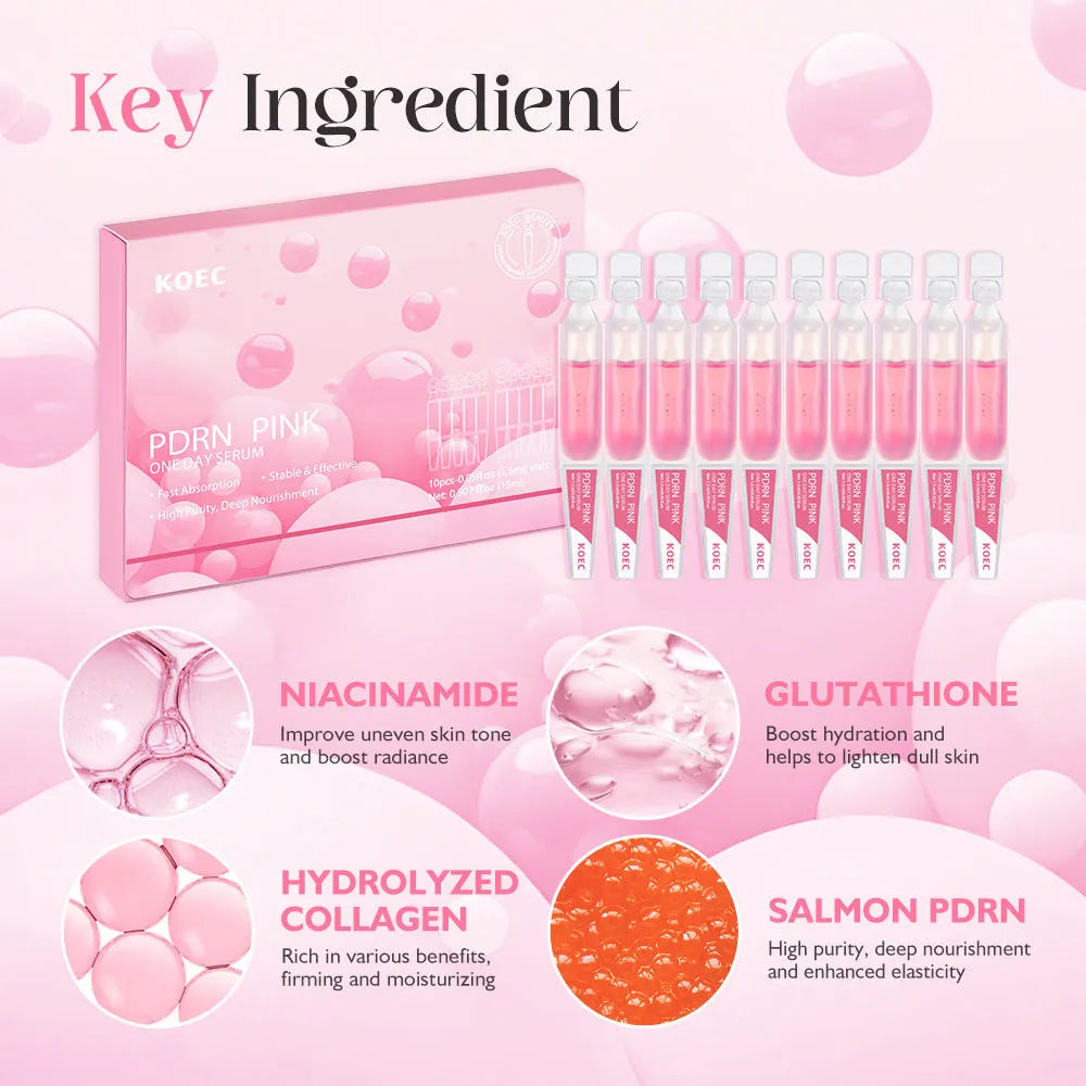 KOEC 10 pack powder polypeptide moisturising essence masks with latex fabric.