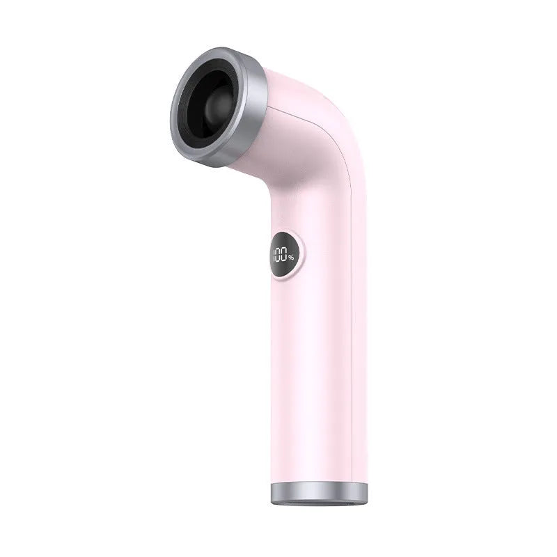 Bladeless turbine fan in apricot colour with lithium battery for quiet desktop cooling