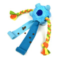 Dog puzzle training ball in multiple colours with treat-dispensing holes for canine IQ games