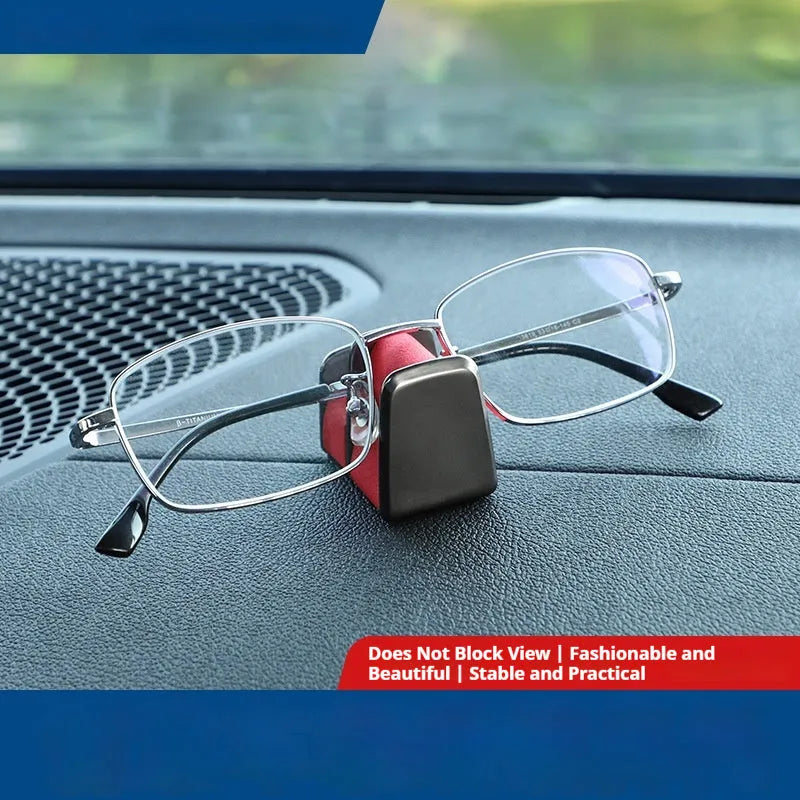 Green zinc alloy and leather car dashboard glasses clip nose pad organiser