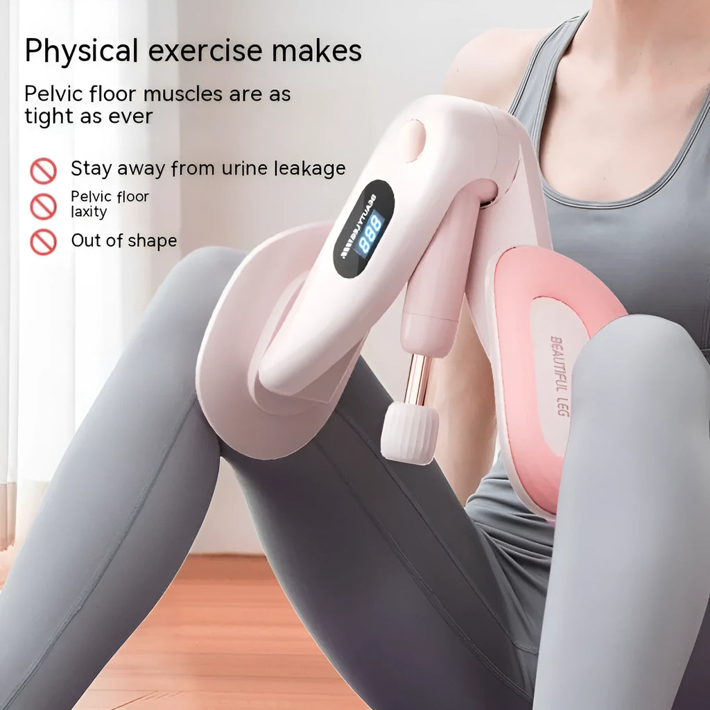 Electronic counting pelvic floor muscle trainer device in grey ABS and foam construction