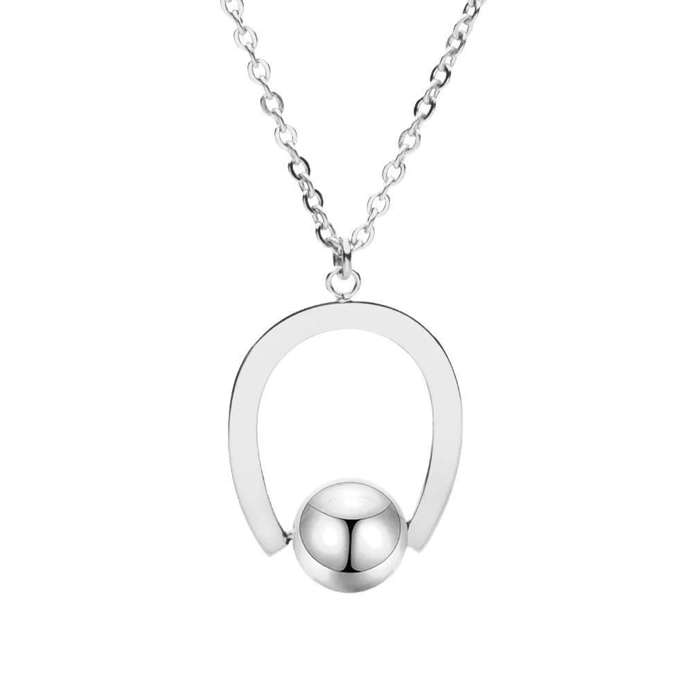 Stainless steel geometric pendant necklace with cross chain in gold or silver electroplate