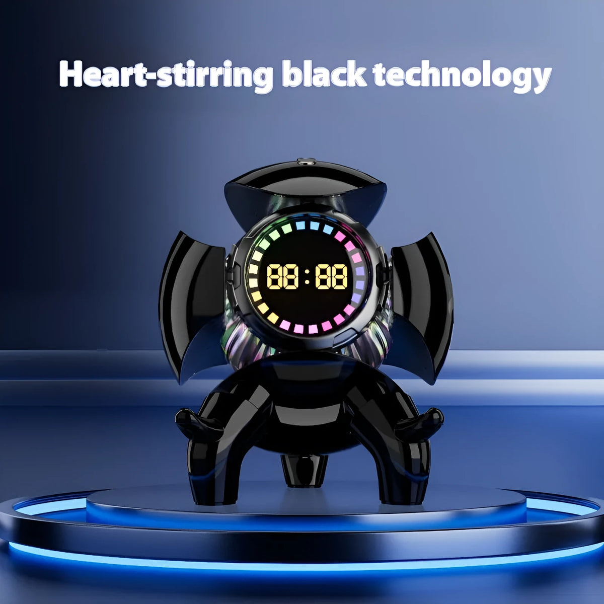 Mech Monster smart clock Bluetooth speaker with clock display, RGB light, white or yellow, 6W output