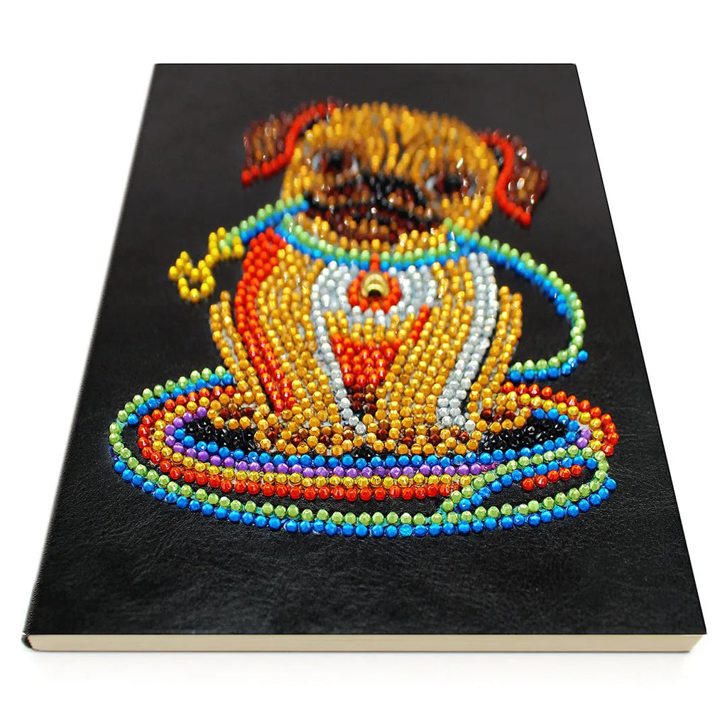 Black A5 hardcover diamond painting notebook with 50 blank pages for DIY craft projects