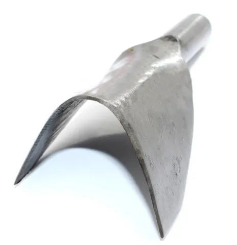 Six steel leatherworking punch tools in half-round and V shapes, sizes 15mm 20mm 25mm 30mm 35mm 40mm.