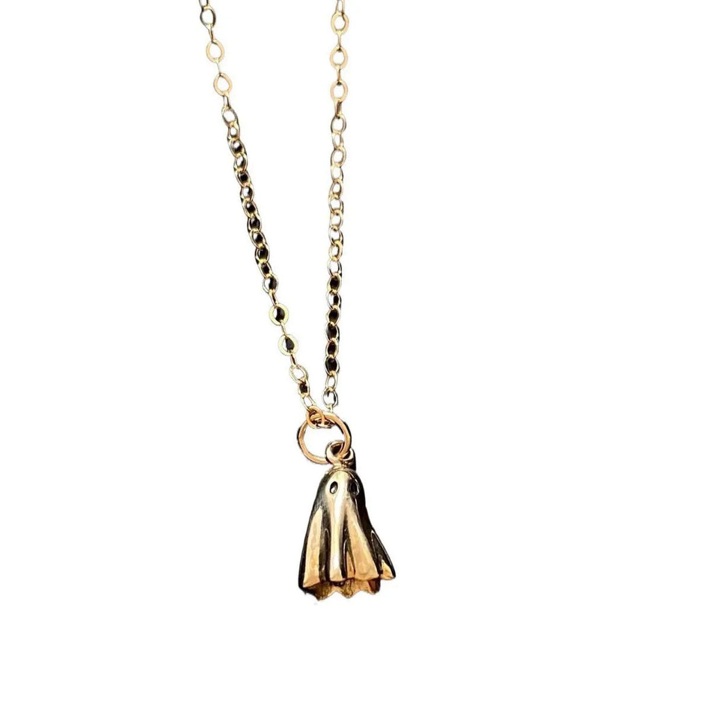 Ghost pendant necklace with stainless steel twisted chain and titanium steel charm