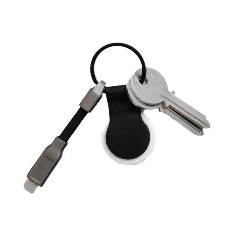 12cm keychain USB-C fast charging cable, magnetic suction, nylon braided black, 60W