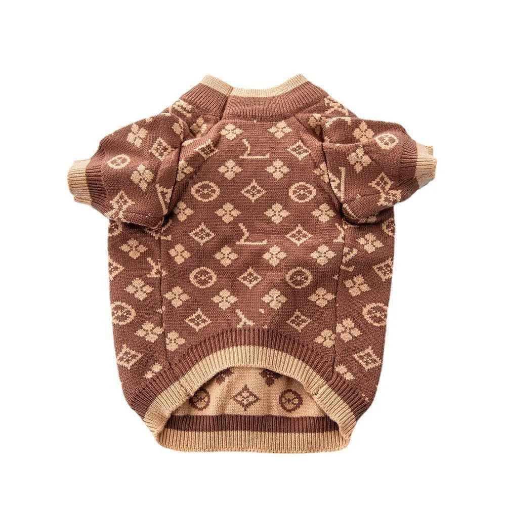 Thick wool dog sweater for autumn and winter in monochrome or two-tone colours