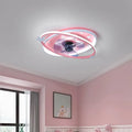 Modern simple children's bedroom ceiling fan with light featuring iron chandelier design and remote control