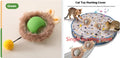 Silicone cat rolling ball toy in multiple colour options with optional rope attachment