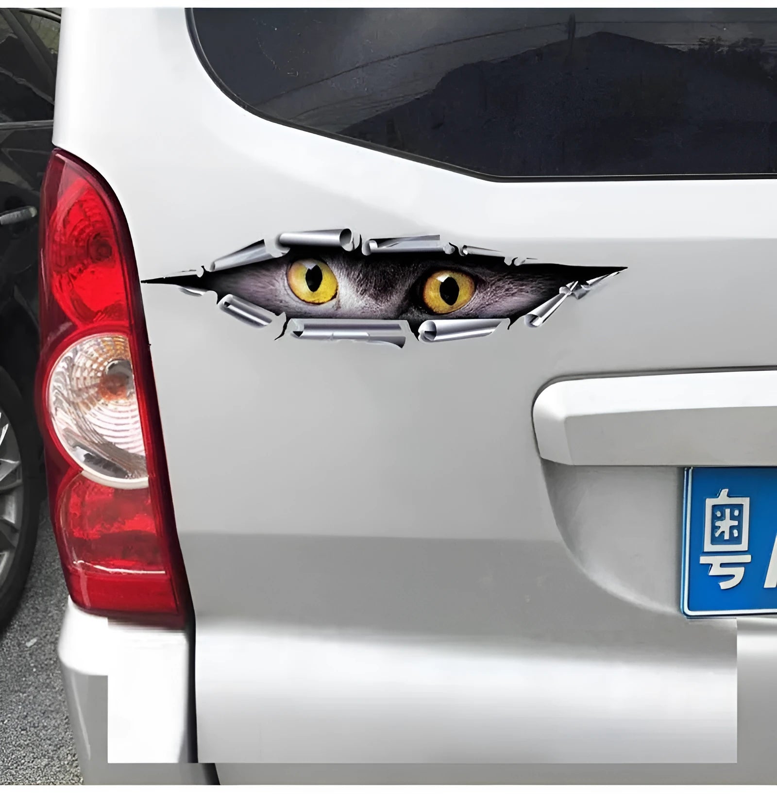 3D Tiger Eye or Eagle Eye pattern bumper sticker for car door decoration measuring 10x35cm