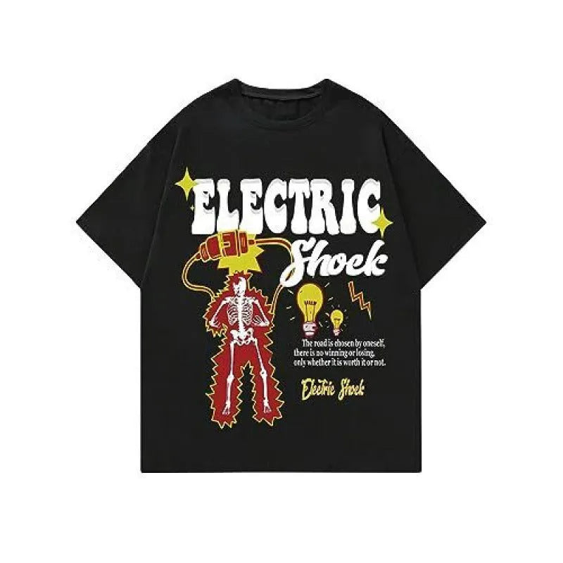 Men's short-sleeved printed t-shirt with digital pattern on polyester fabric