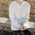 Plus size women's striped texture pullover top with long sleeves in loose fit