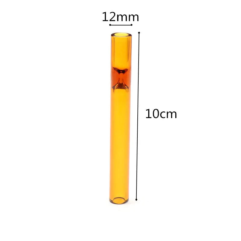 Clear glass telescopic straight smoke pipe with a suction nozzle