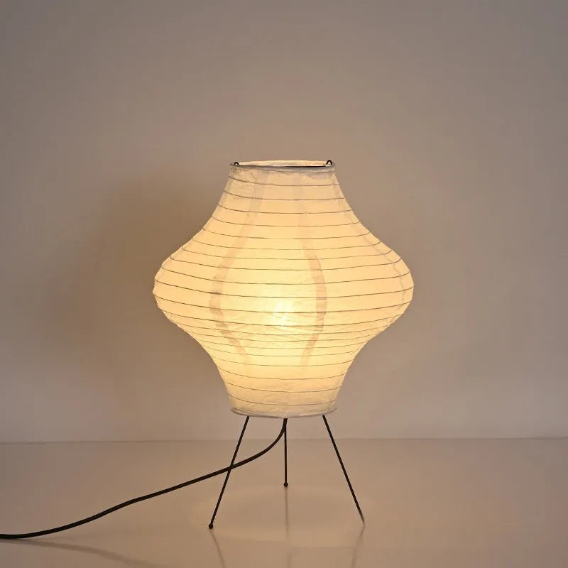 Japanese style decorative table lamp with Xuan paper lampshade and tricolour LED lighting