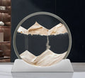 12 inch rotary quicksand painting night lamp in embroidered glass with abstract modern design