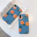 Orange retro design plastic back cover case for Apple iPhone with water and blue background