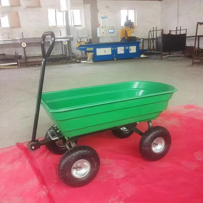 Green four-wheel plastic dumptruck model TC2145 with steel PP construction