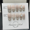 Women's handmade blush colour manicure armour set with 14-short ladder A design