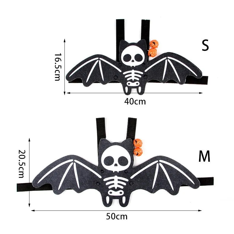 Halloween batwing costume for cat in felt fabric with tie closures