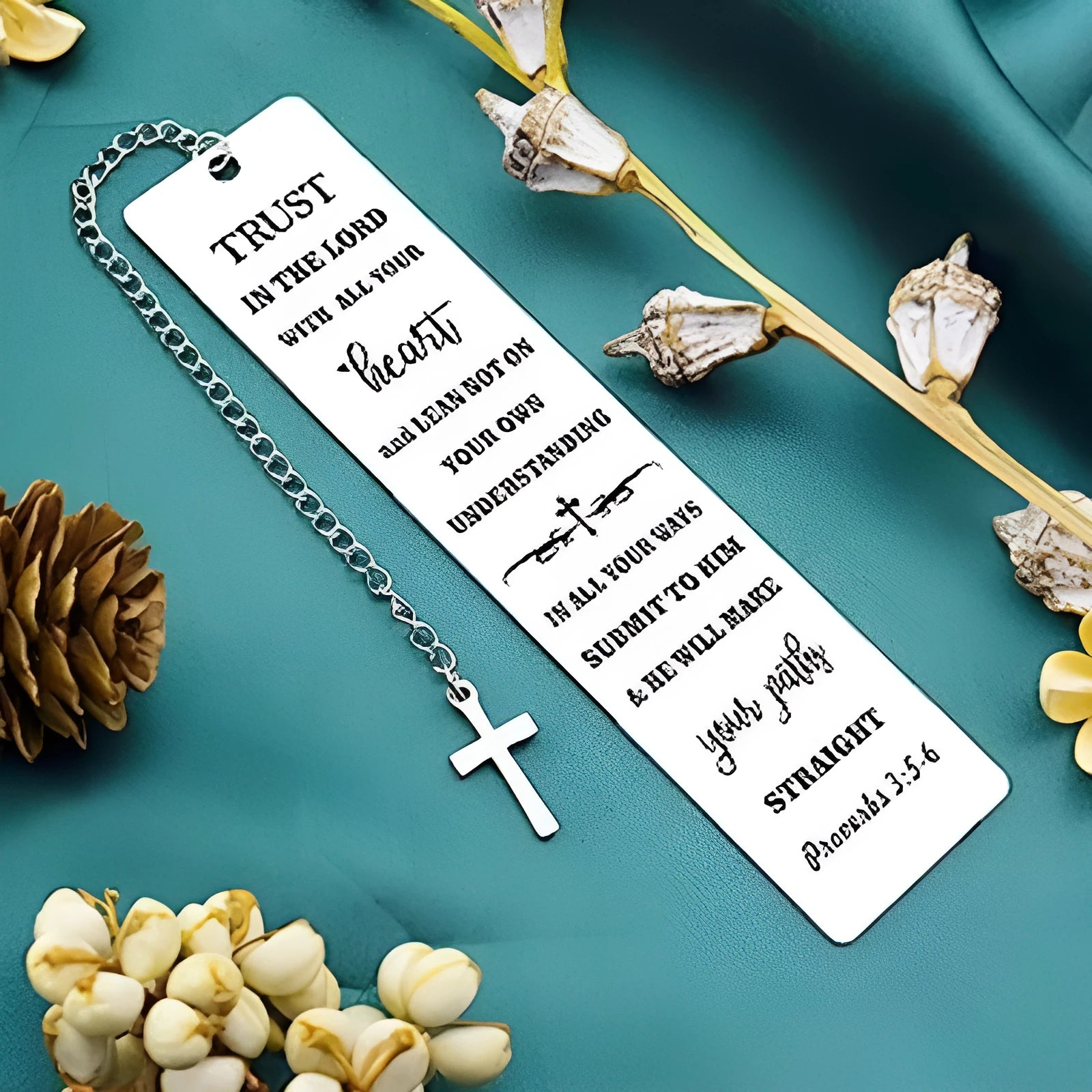 Stainless steel bookmark in CF-S5170 colour for family bibles.