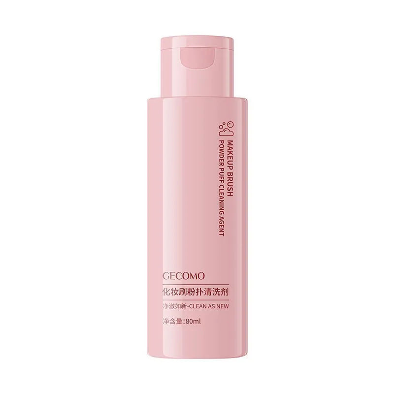 Makeup brush cleaner set with 80ml detergent bottle and 75ml wash-free spray for cosmetic tools