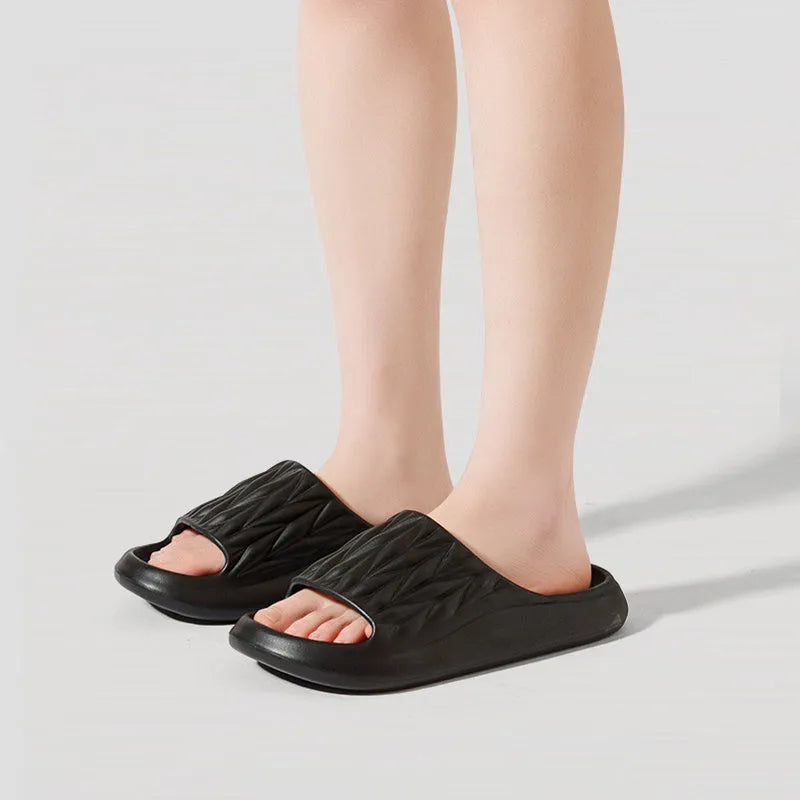 Leaf texture design EVA slippers in multiple colours with non-slip soles