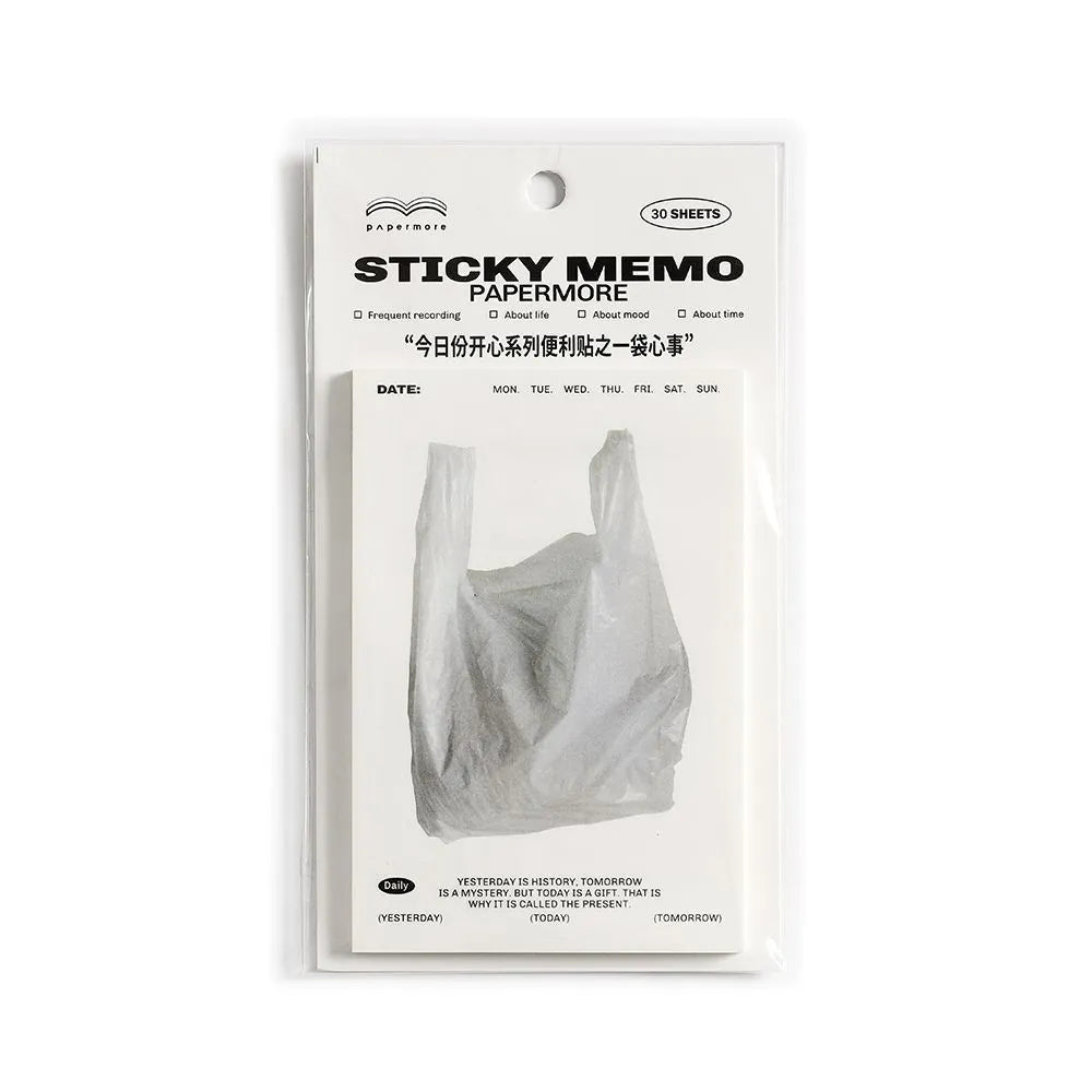 Today's Happy Series non-adhesive message notes pad showing four colour options at 120x80x4mm size
